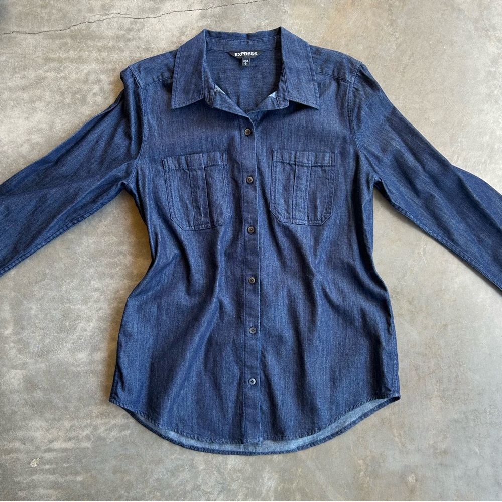 Blue Denim Button-Up Shirt